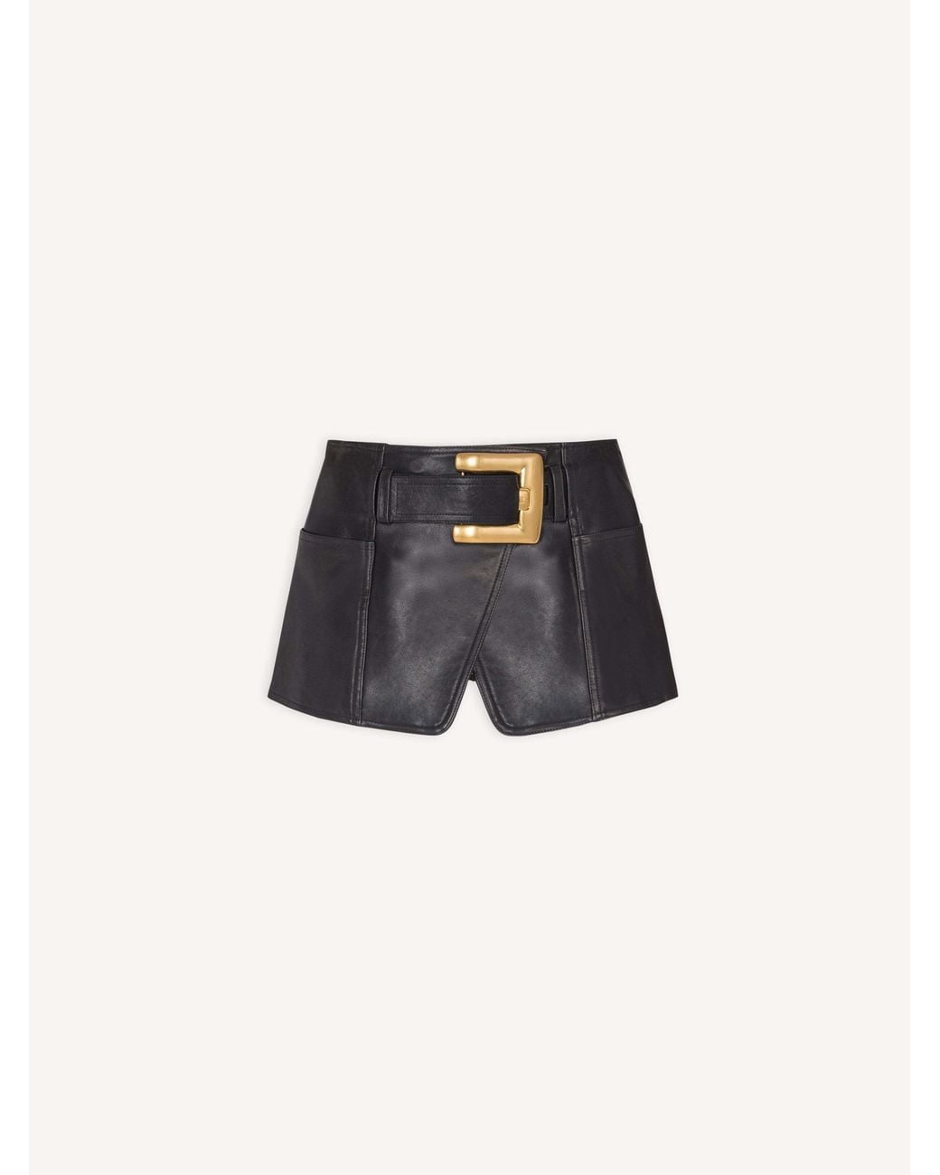Balmain Black Belted Mini Skirt
