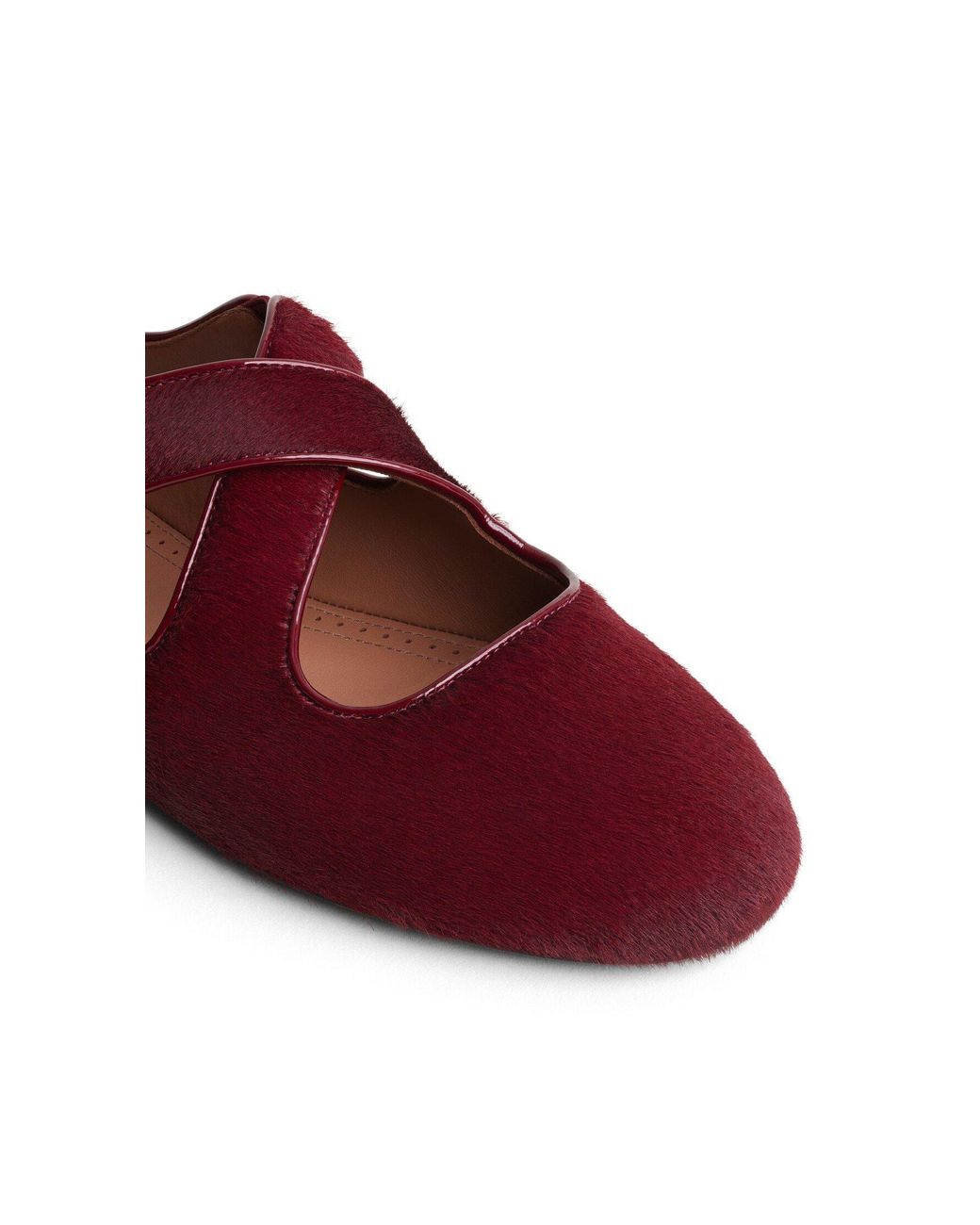 Alaïa Red Criss Cross Ballet Flats