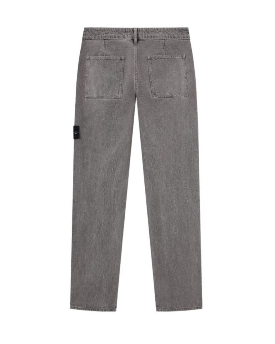 Stone Island Gray Regular Straight-Fit Chino Trousers With Pockets for men
