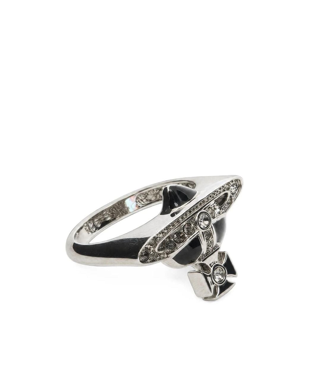 Vivienne Westwood White New Diamante Heart Ring