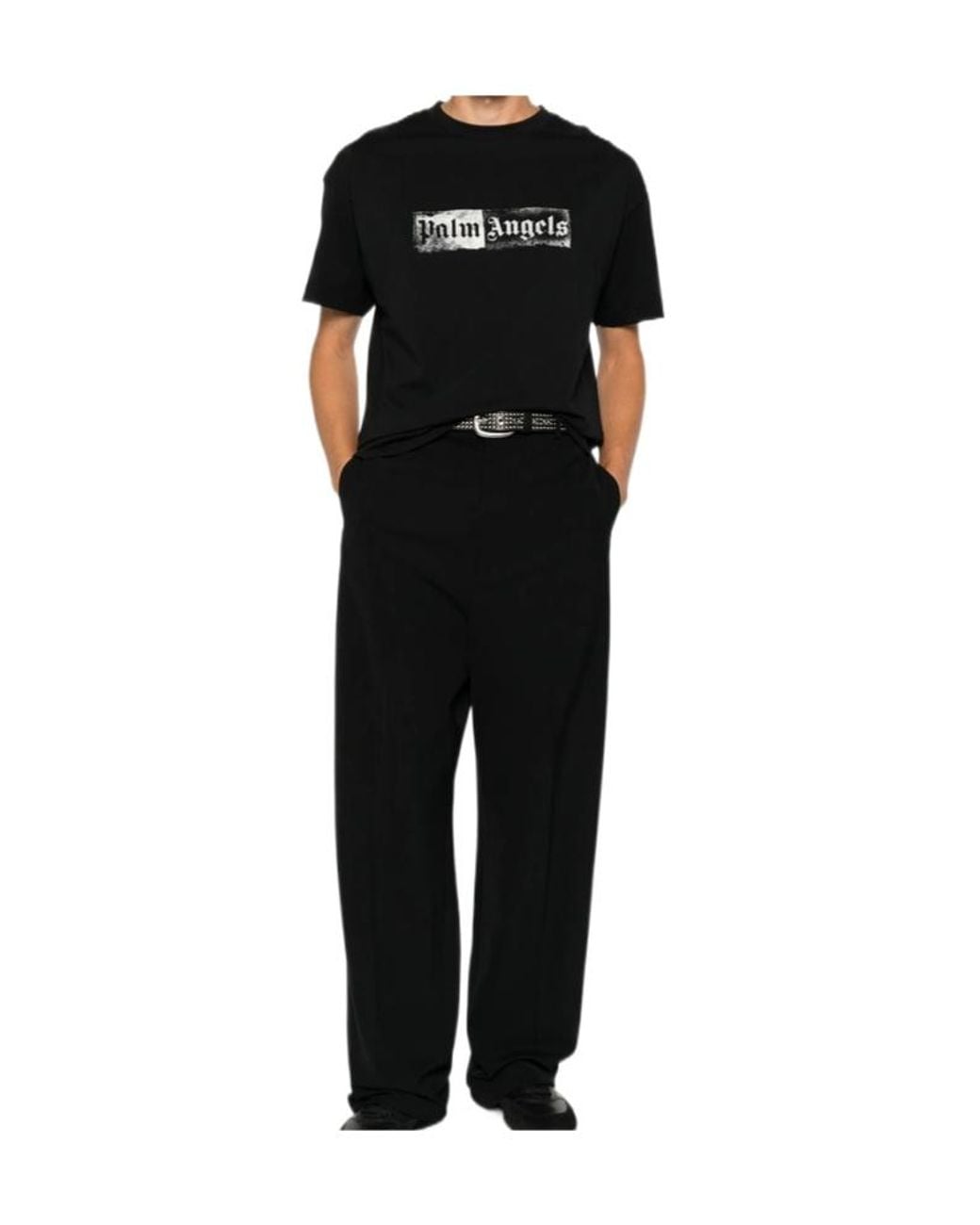 Palm Angels Black Short-Sleeved T-Shirt for men