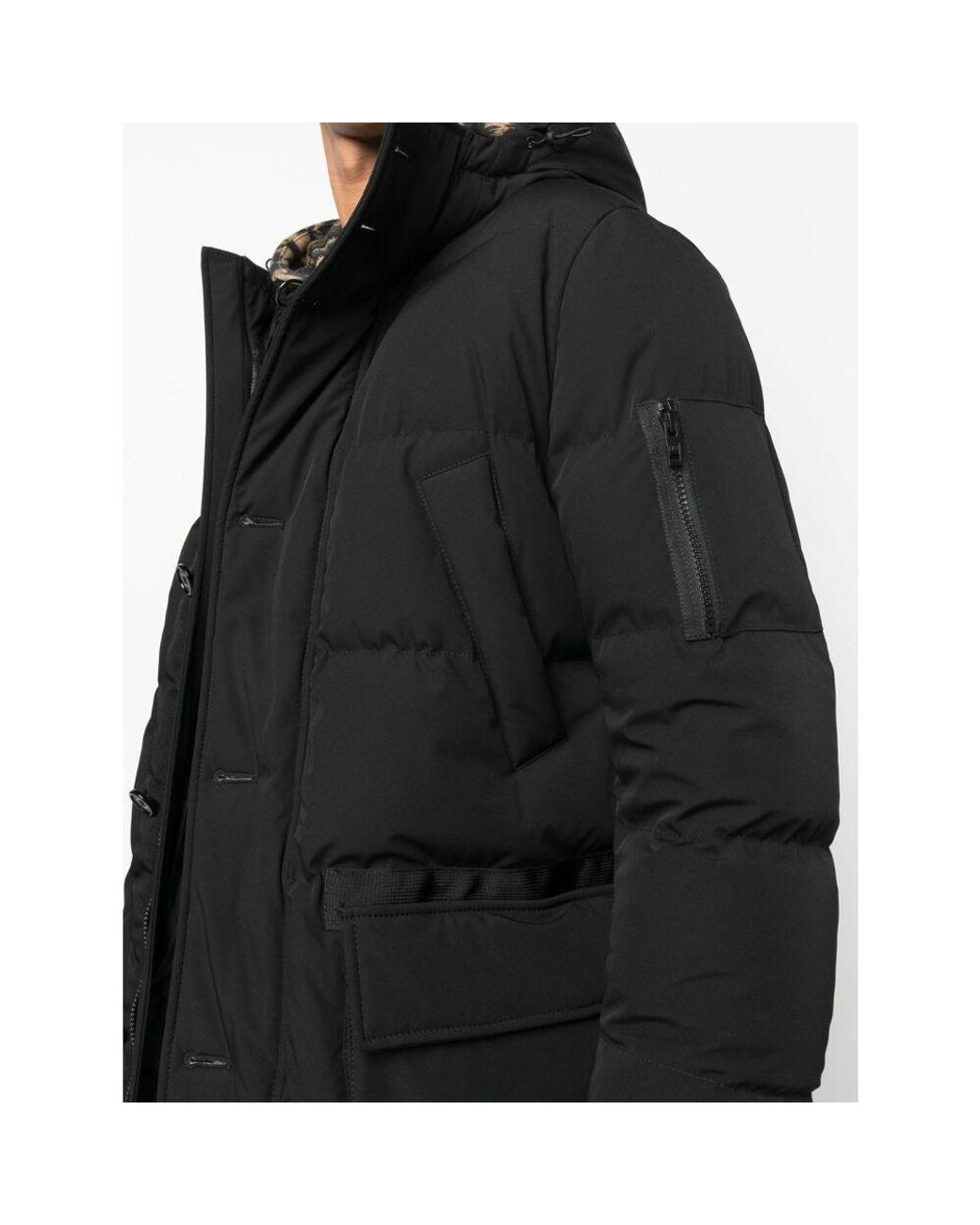 Fay Black Quilted Hooded Parka for men