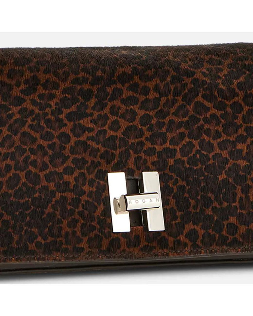 Hogan Brown Micro Pattern Crossbody Bag