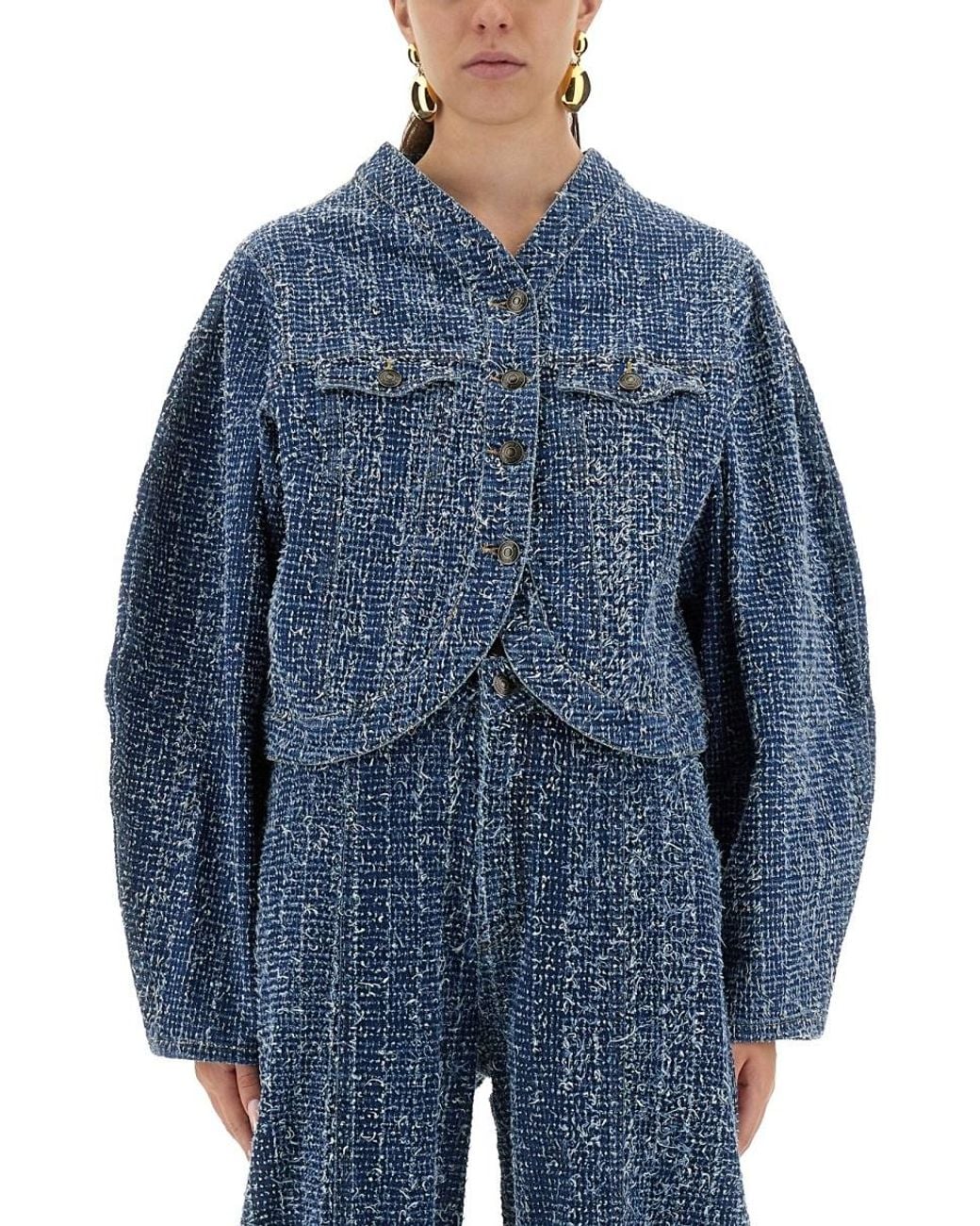 ROTATE BIRGER CHRISTENSEN Blue Long Sleeve Casual Jacket