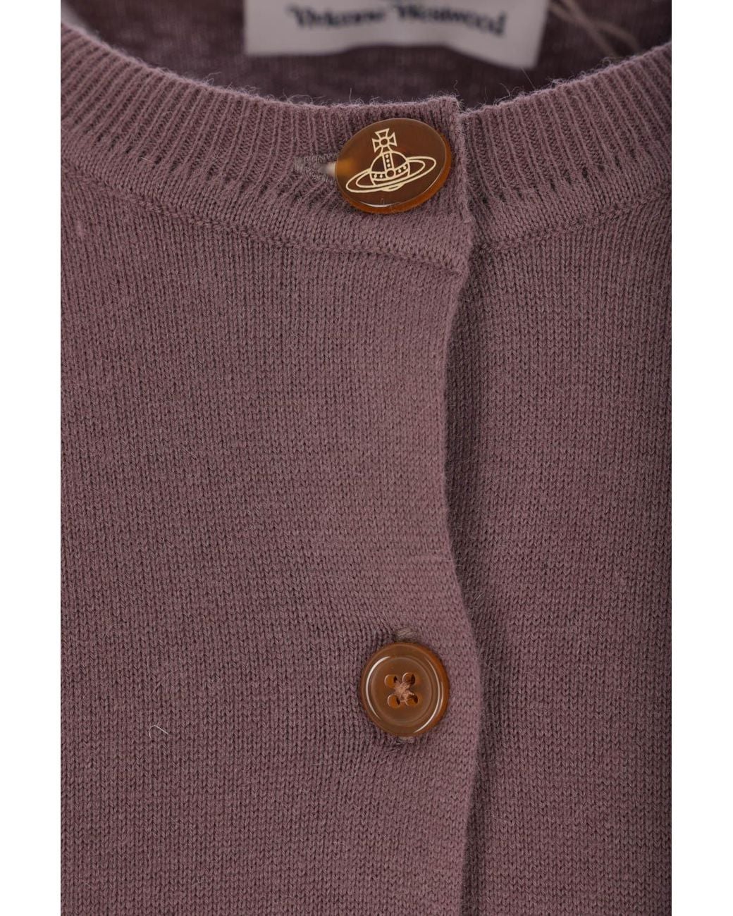 Vivienne Westwood Purple Orb Embroidered Knit Cardigan