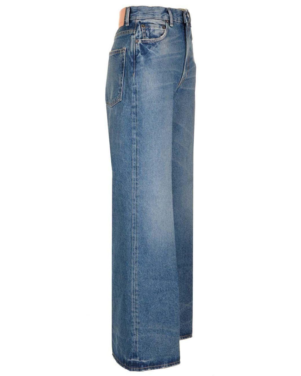 Acne Blue High-Waisted Wide-Leg Jeans