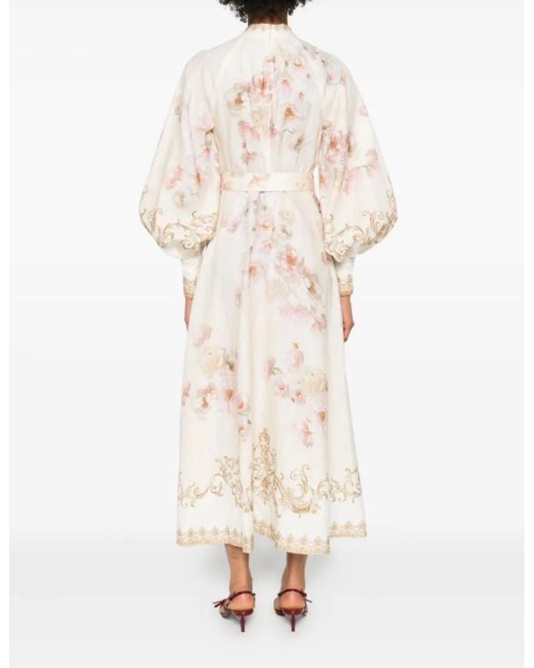 Zimmermann Natural 'Hypnotic Buttoned Midi' Dress