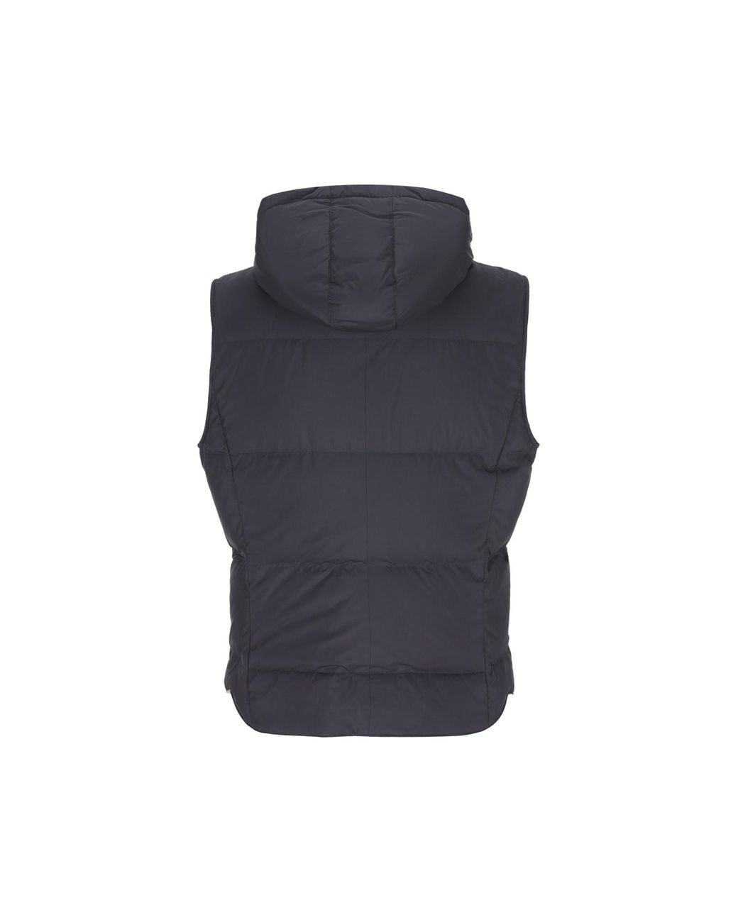 Brunello Cucinelli Blue Hooded Down Gilet for men
