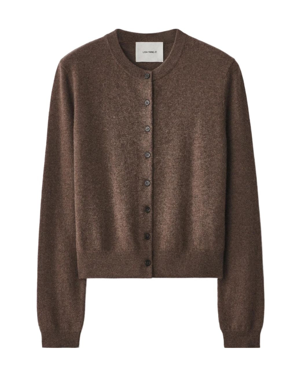 Lisa Yang Brown Karia Button-Fastening Cardigan