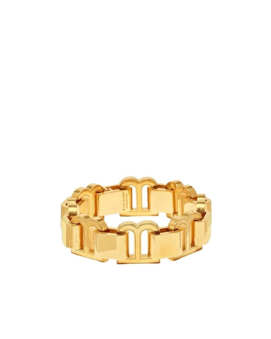 Balenciaga Metallic Hourglass Logo Plaque Bracelet