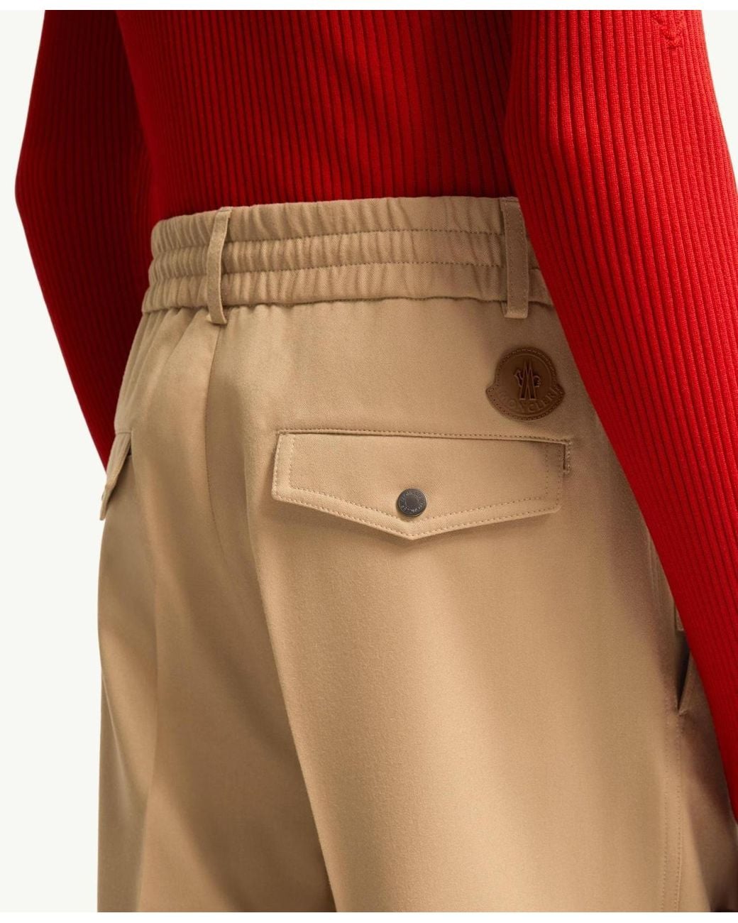 Moncler Natural Straight-Leg Trousers for men