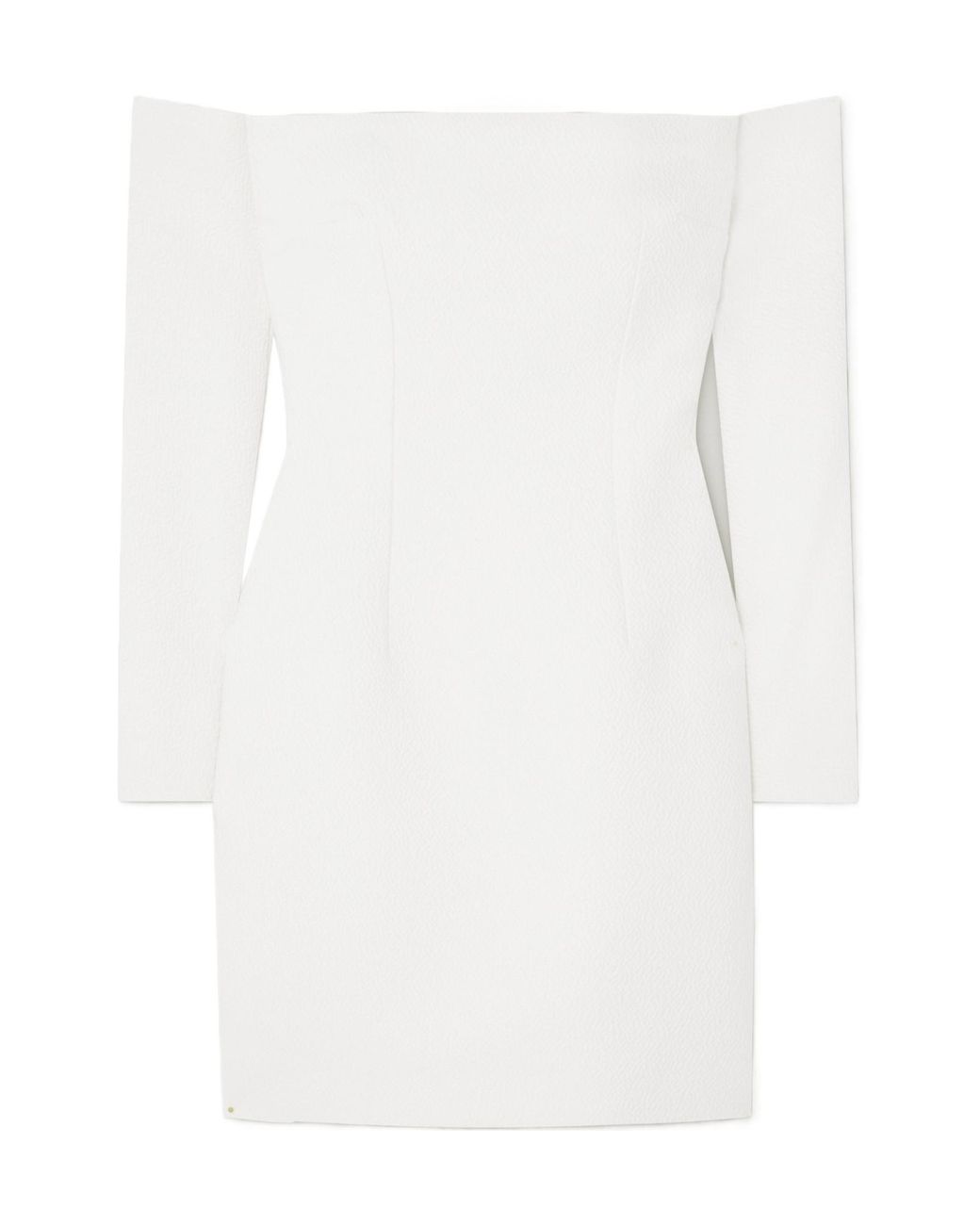 Emilia Wickstead White Elegant Off-The-Shoulder Dress