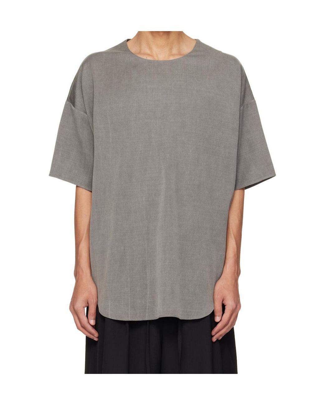 Fear Of God Gray Drop-Shoulder Short-Sleeved T-Shirt for men