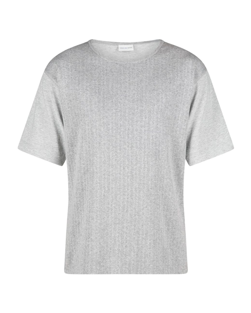 Dries Van Noten Gray Short-Sleeved T-Shirt for men