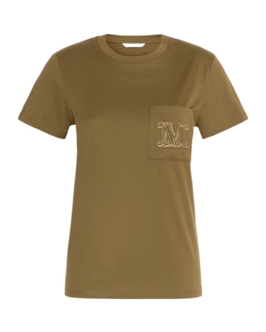 Max Mara Green Logo Pocket Crewneck T-Shirt