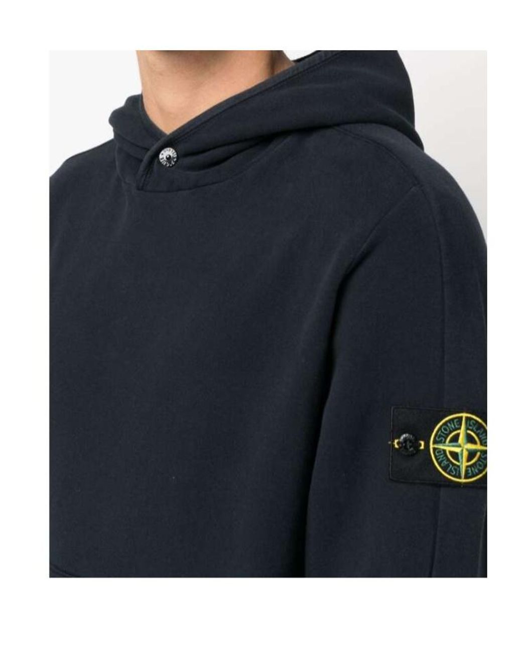 Stone Island Blue Compass Badge Hoodie for men