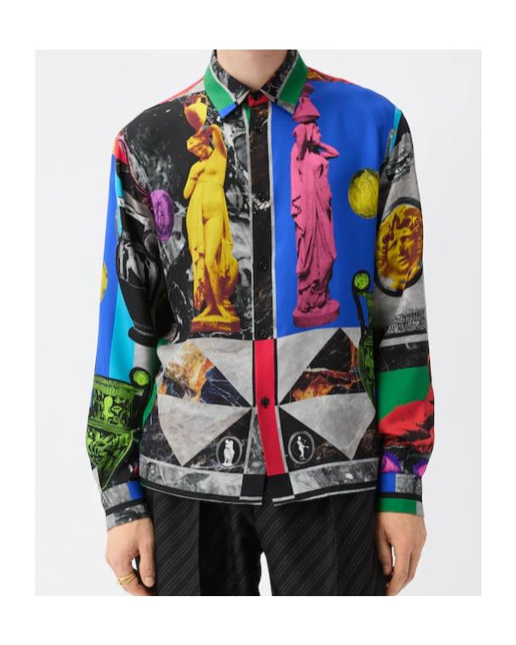 Versace Blue Versatile Geo Informal Shirt for men
