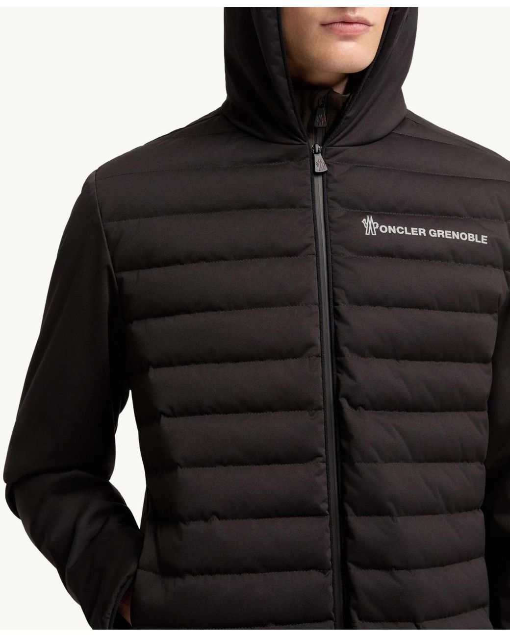 Moncler Black Padded Zip-Up Sweatshirt for men