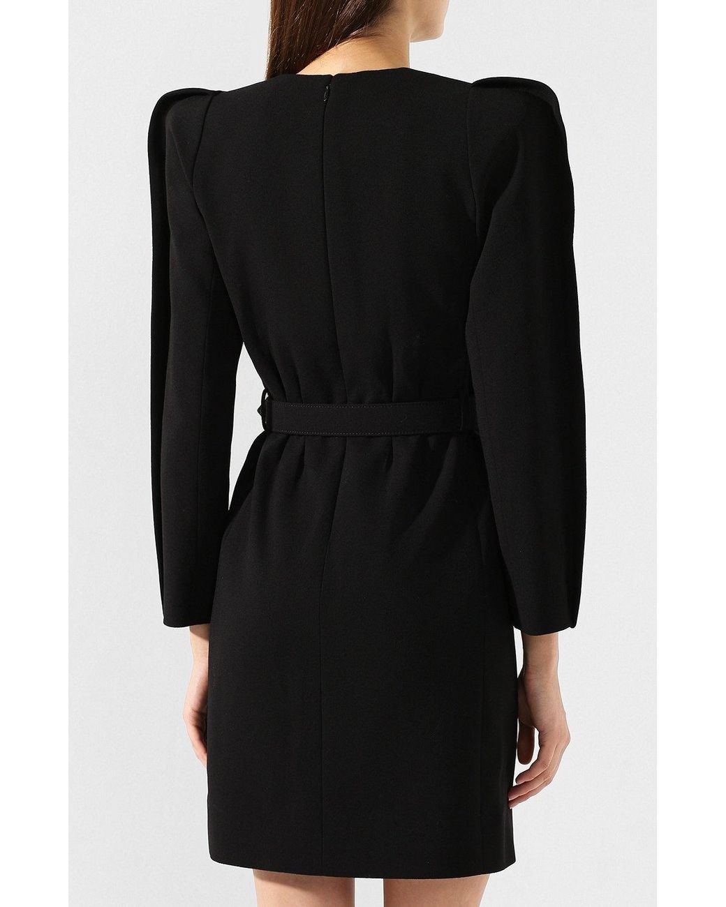 Givenchy Black Structured Belted Mini Dress