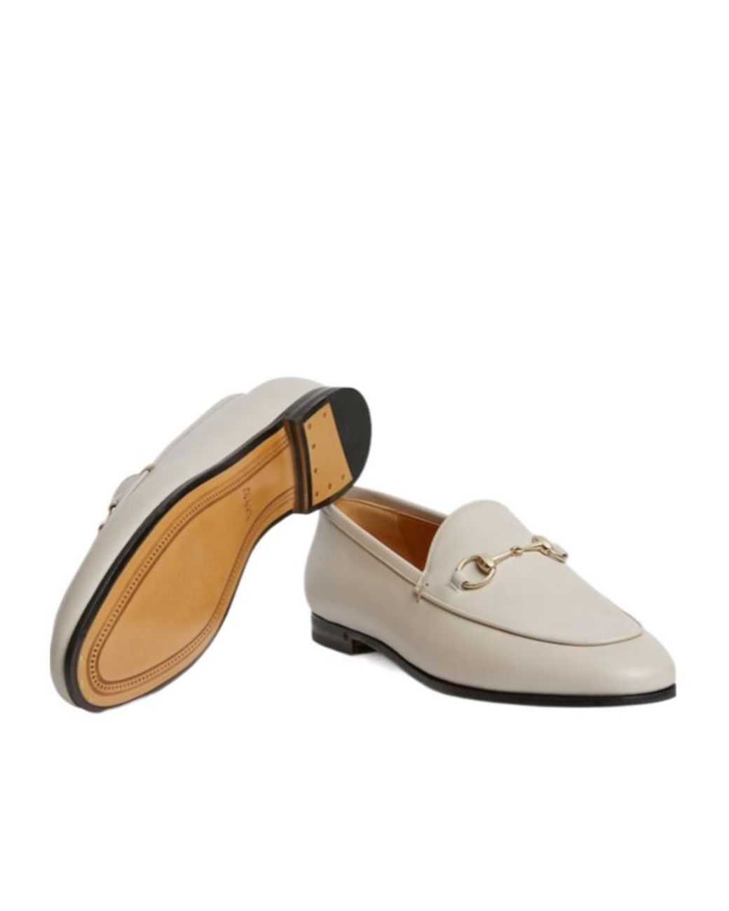 Gucci White Jordaan Loafers