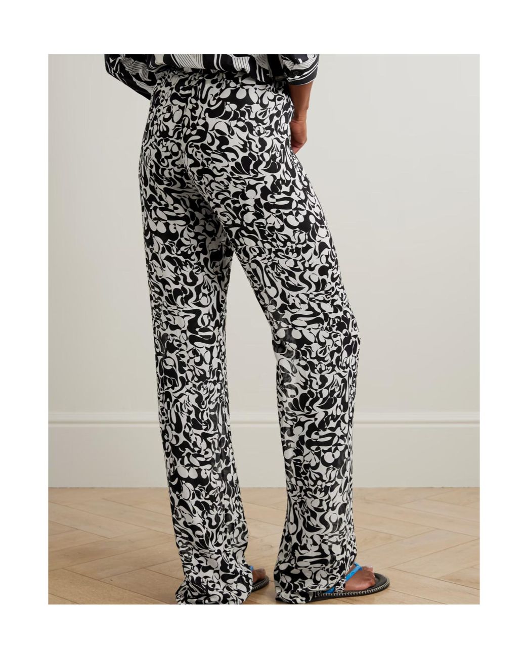 Dries Van Noten White Printed High Waist Pants