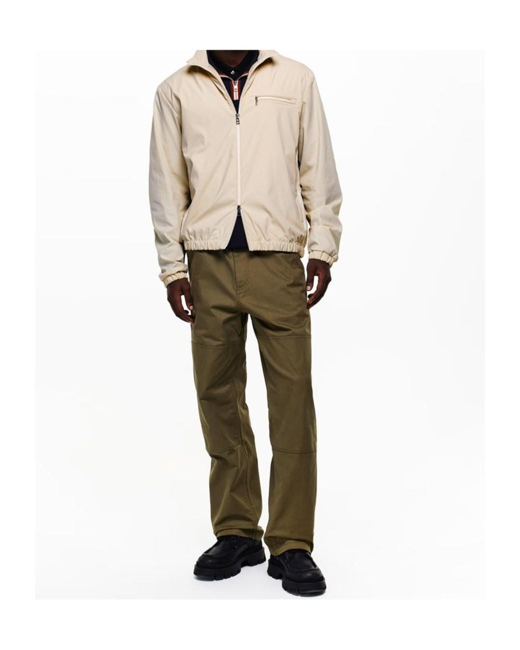 Moncler White Logo-Stamped Casual Jacket for men