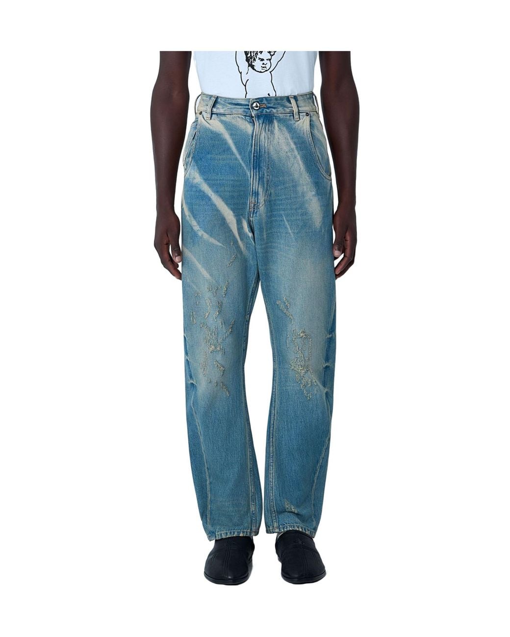 Vivienne Westwood Blue Mid-Rise Straight-Leg Jeans for men