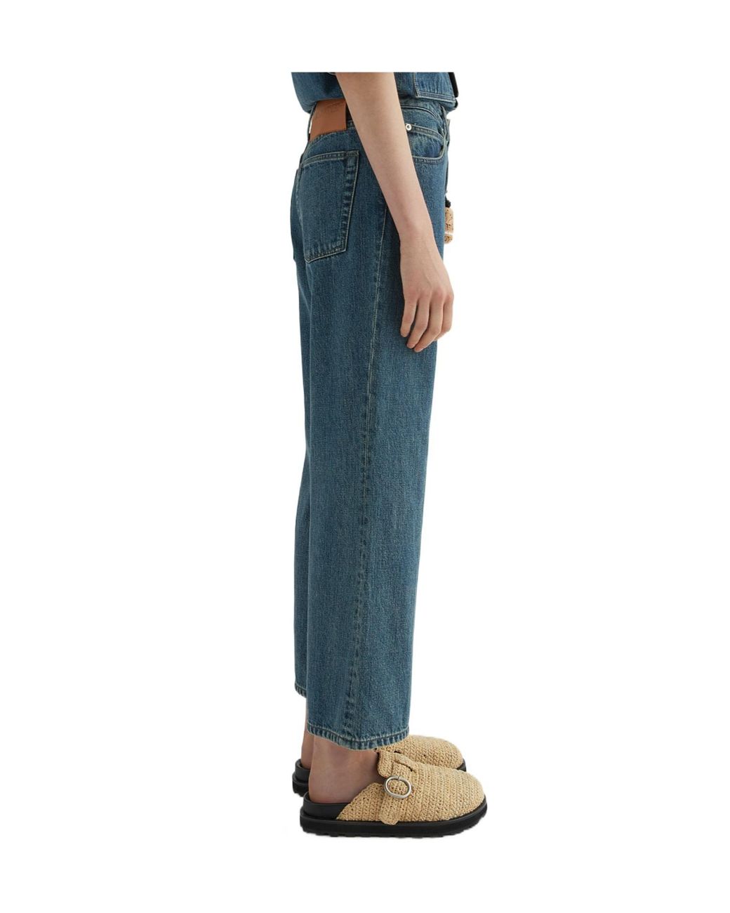 Jil Sander Blue Flared Cropped Jeans