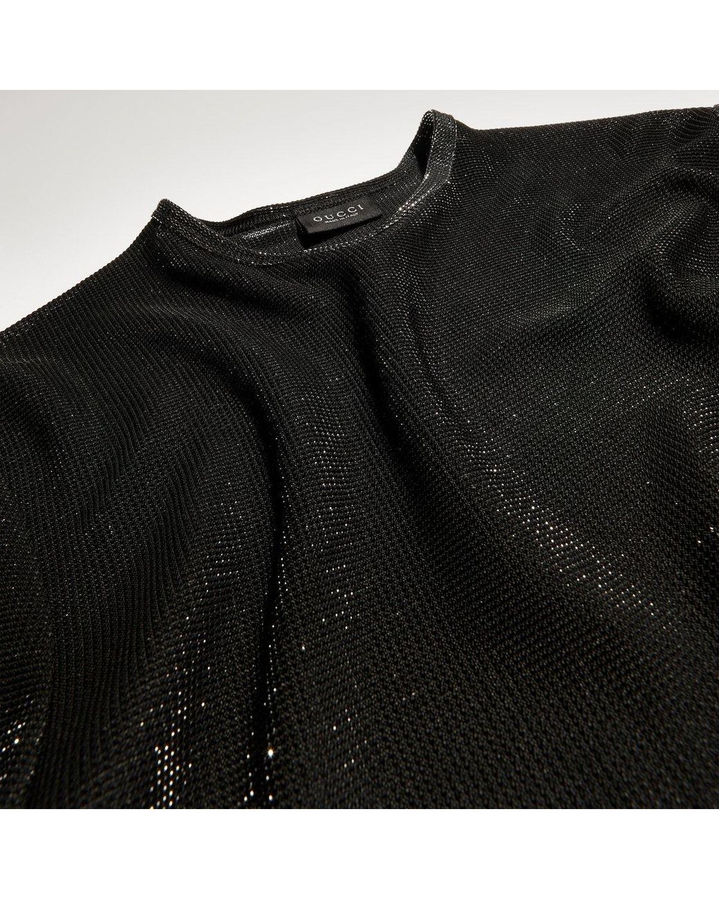 Gucci Black Jersey Top With Iridescent Effect