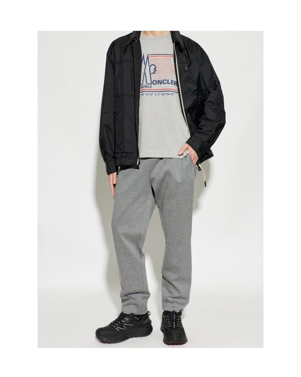 Moncler Gray Sweatpants With Logo for men