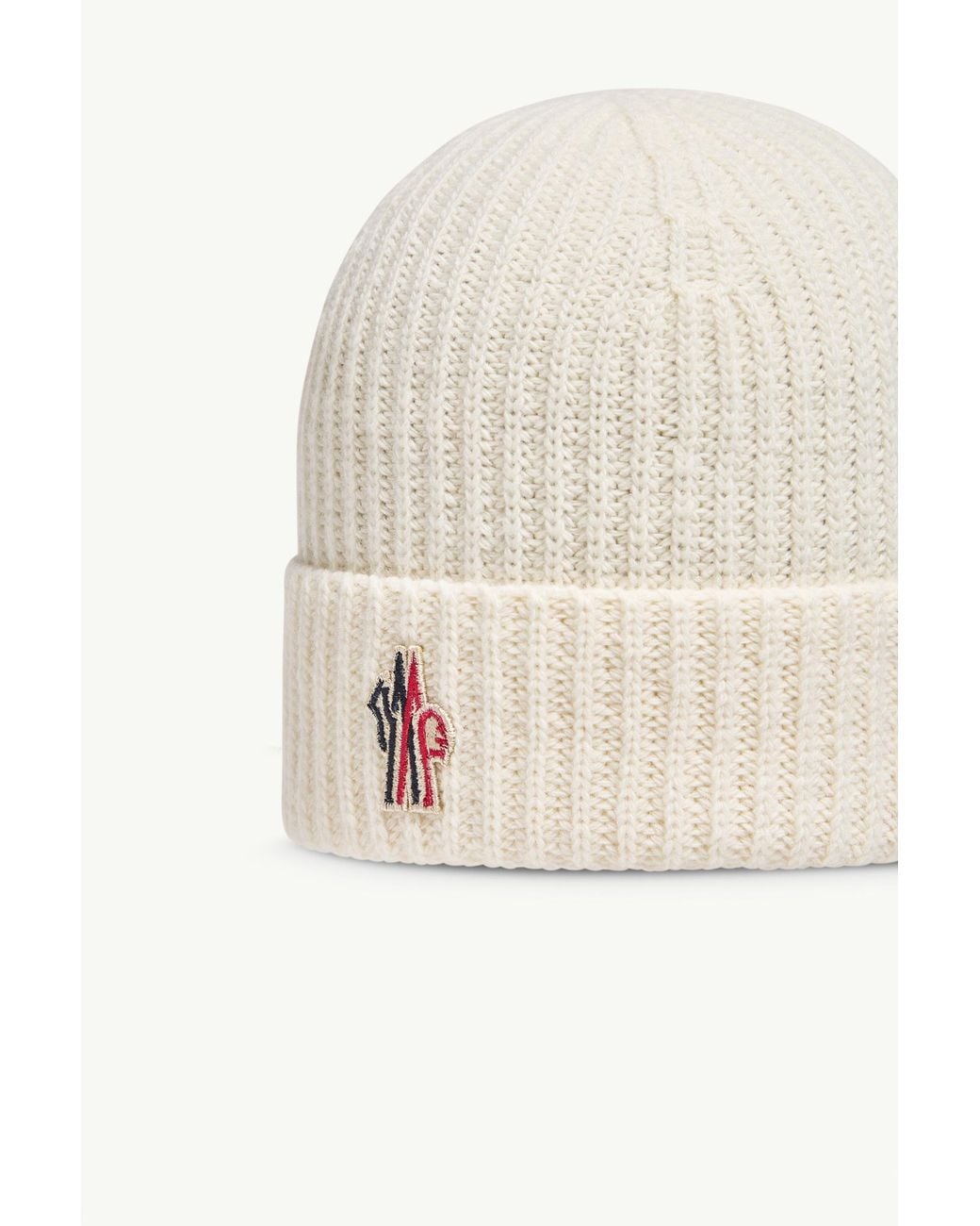 Moncler White Wool Beanie