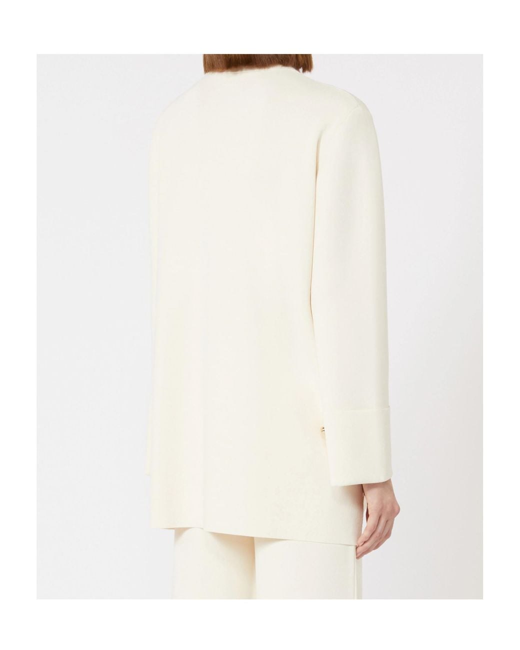 Max Mara White Long-Sleeve Polo Top
