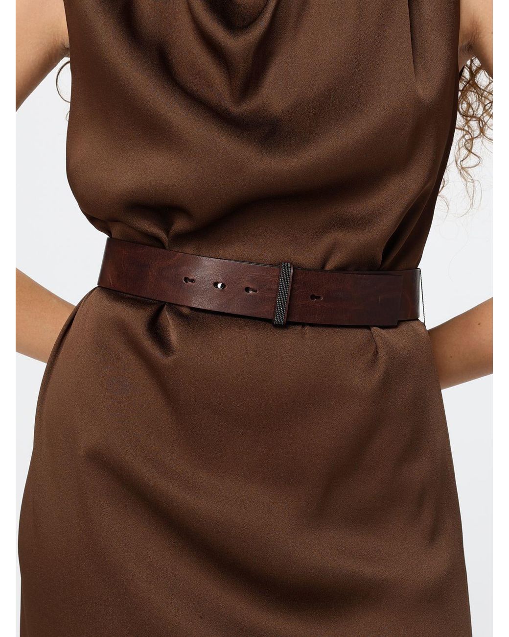 Brunello Cucinelli Brown Sleeveless Dress