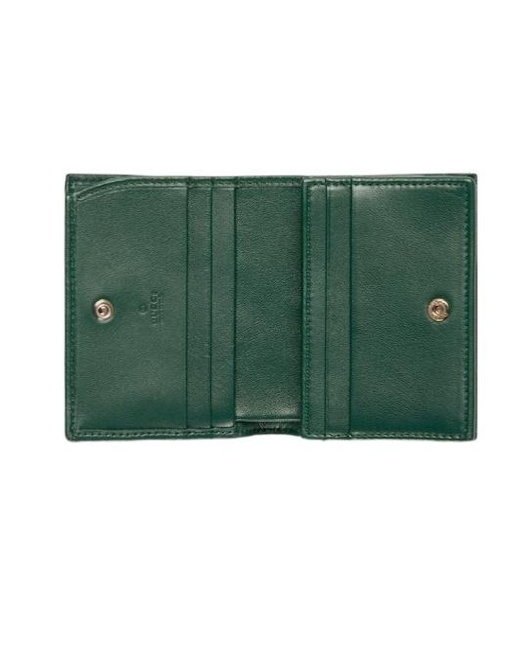 Gucci Green Gg Marmont Card Case Wallet