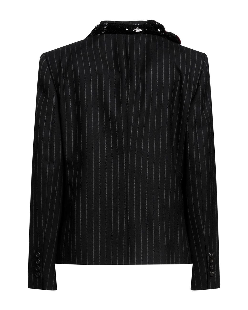 Dolce & Gabbana Black Striped Sequin Blazer
