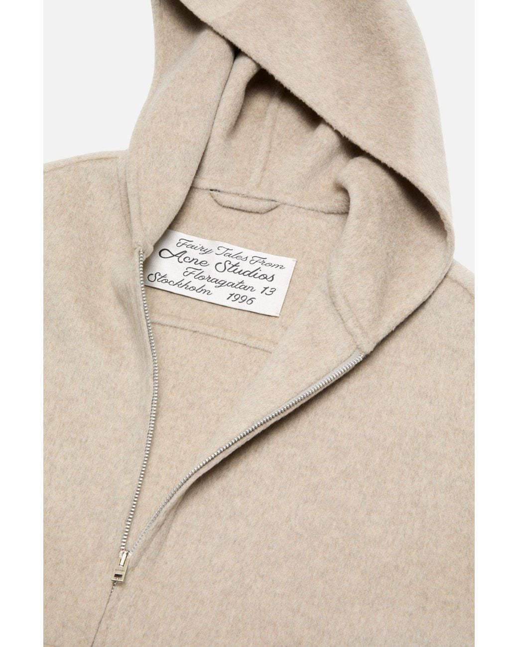 Acne Natural Zip-Up Hoodie for men