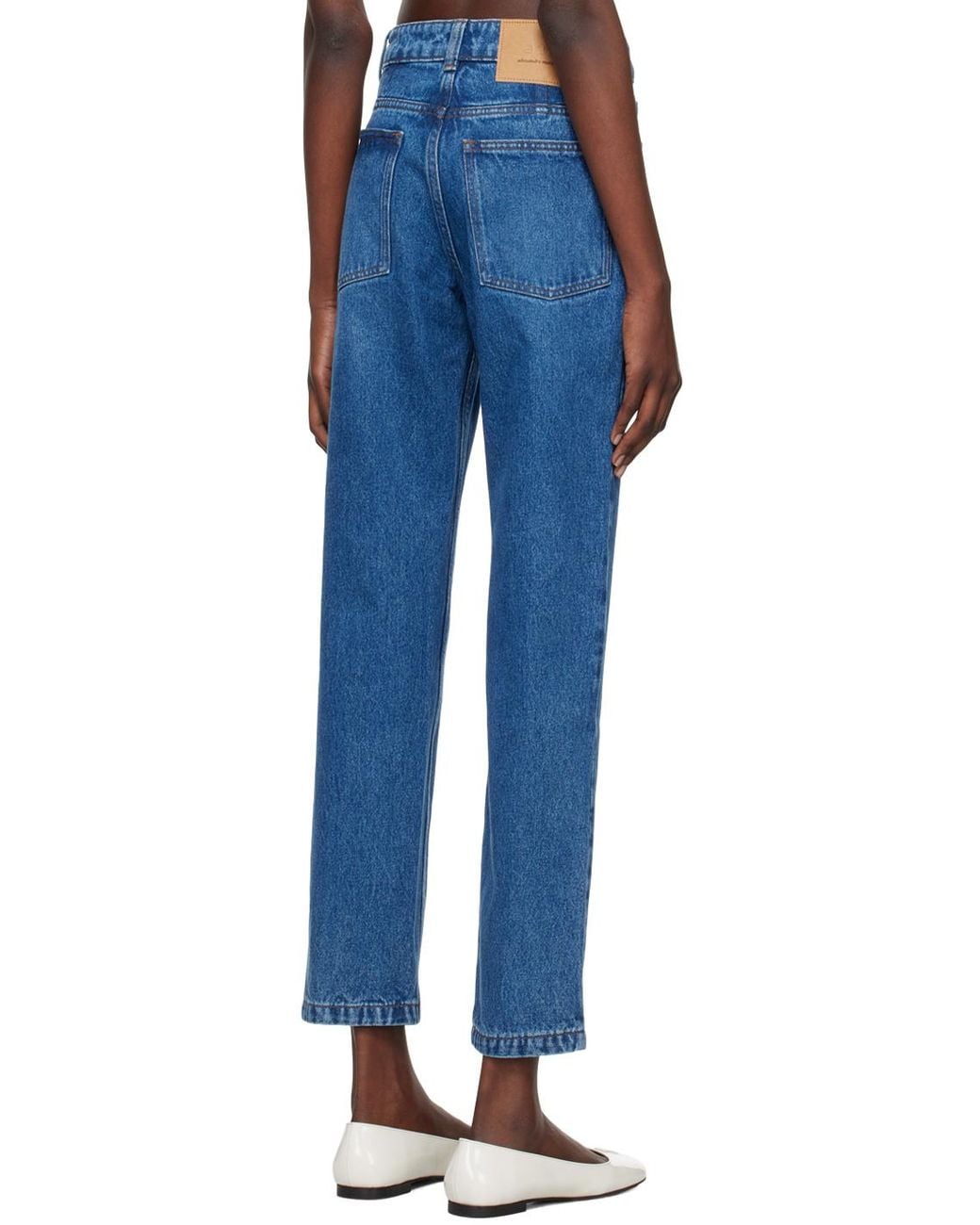 AMI Blue Straight-Leg Slim Fit Jeans