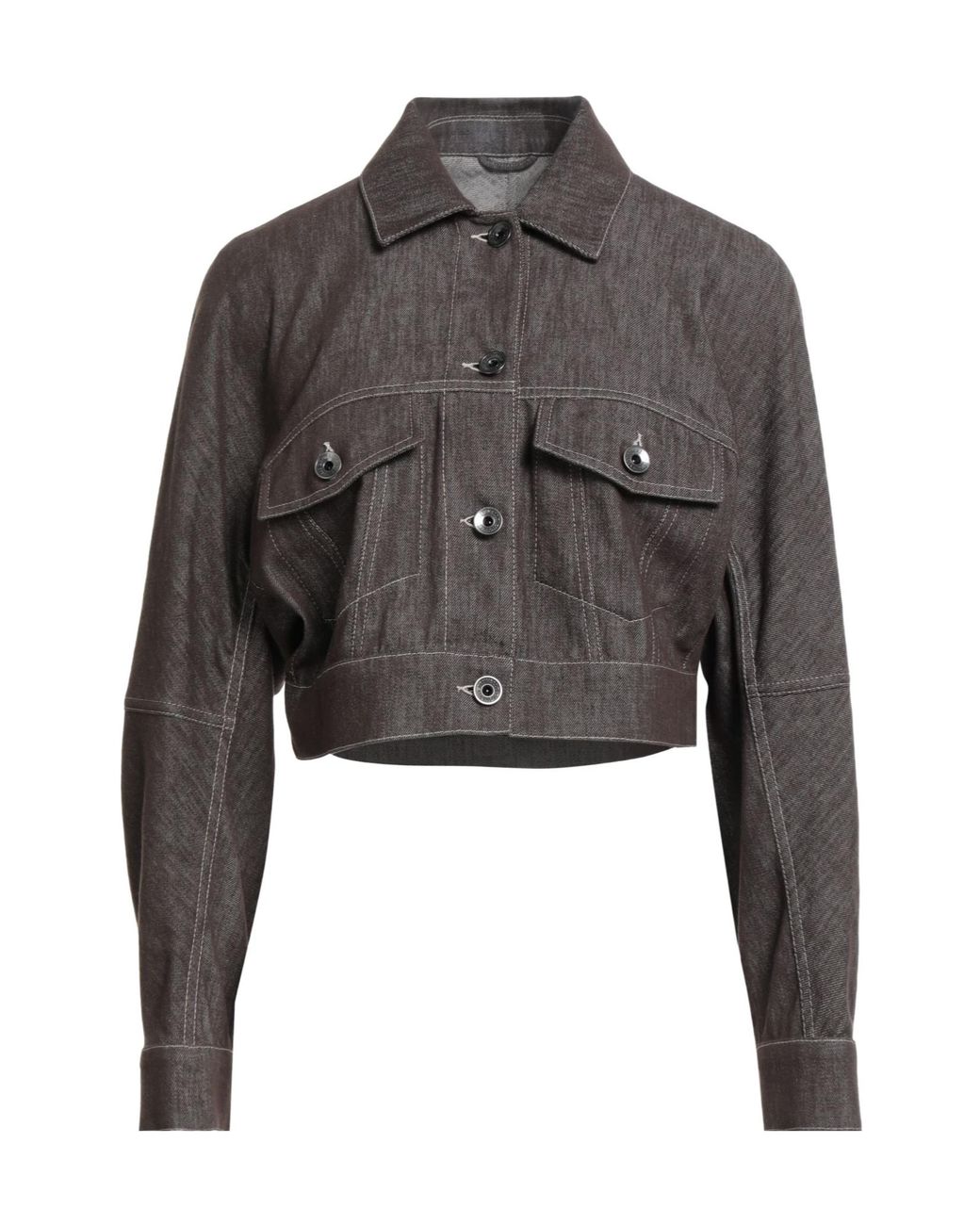 Brunello Cucinelli Gray Denim Outerwear Cotton, Ecobrass