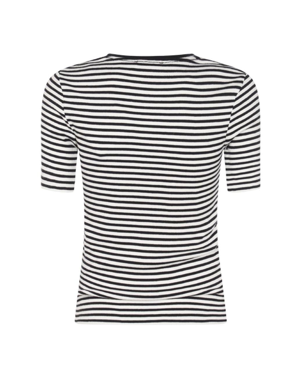 Anine Bing Black Alessia Striped Knitted T-Shirt
