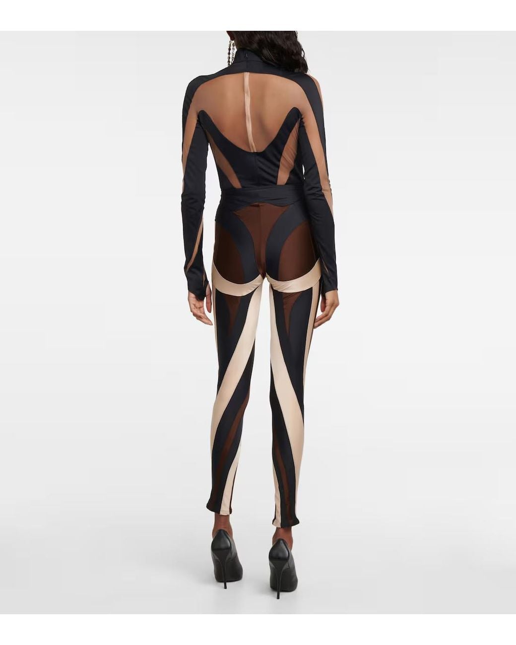 Mugler Black Sewn Long-Sleeve Jumpsuit