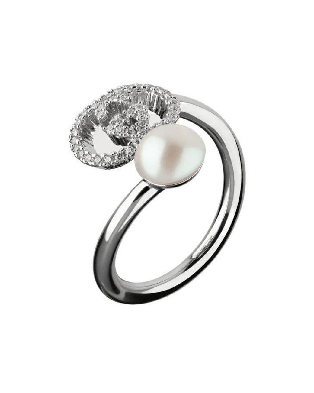 Gucci Metallic Pearl And Crystal Ring