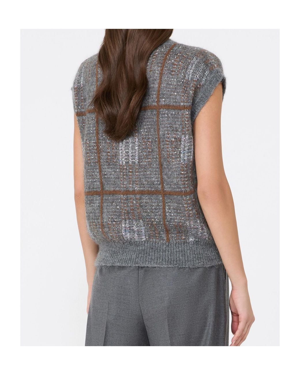 Max Mara Gray Wool, Mohair And Cashmere Gilet