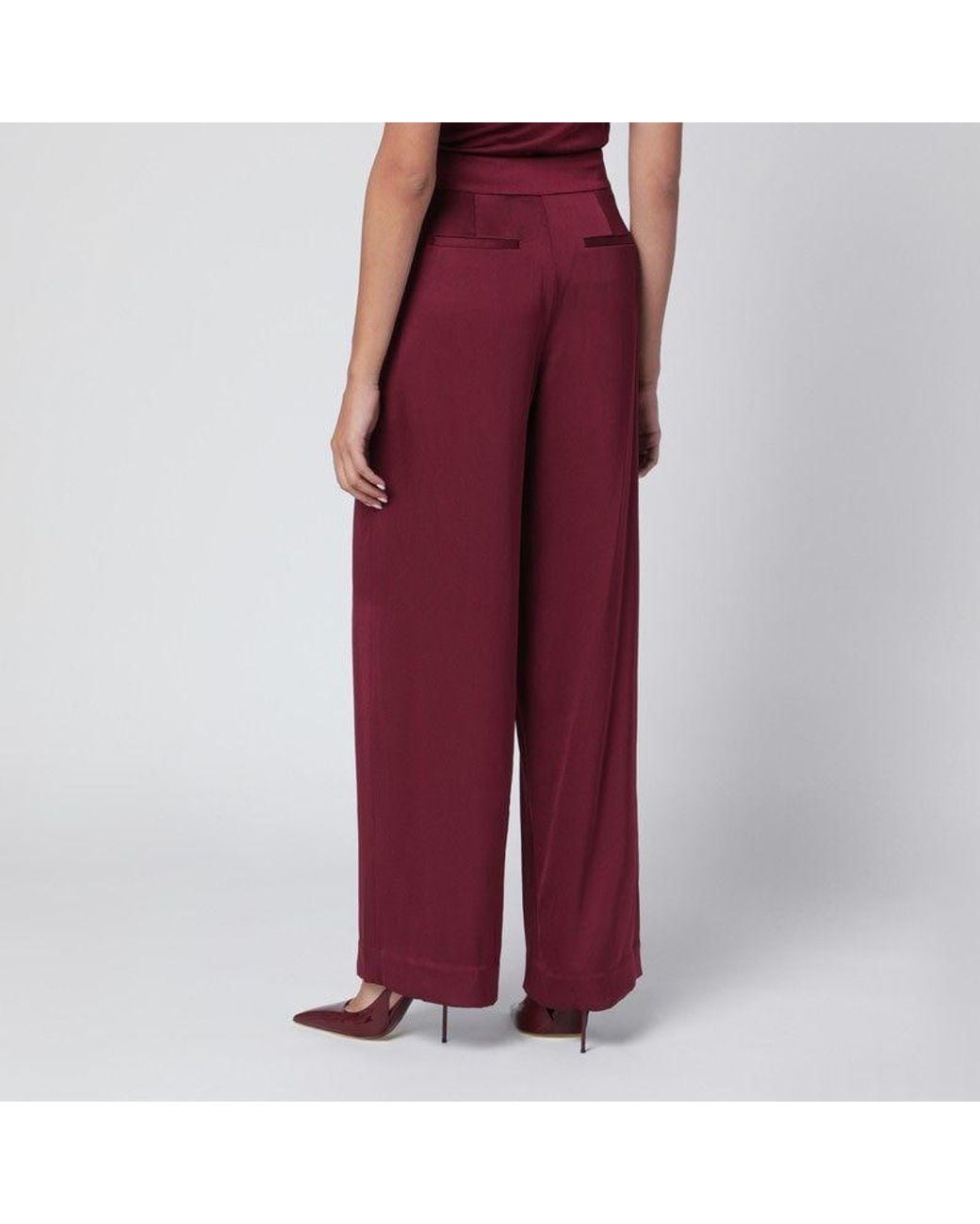 Jonathan Simkhai Red Straight-Leg Casual Trousers