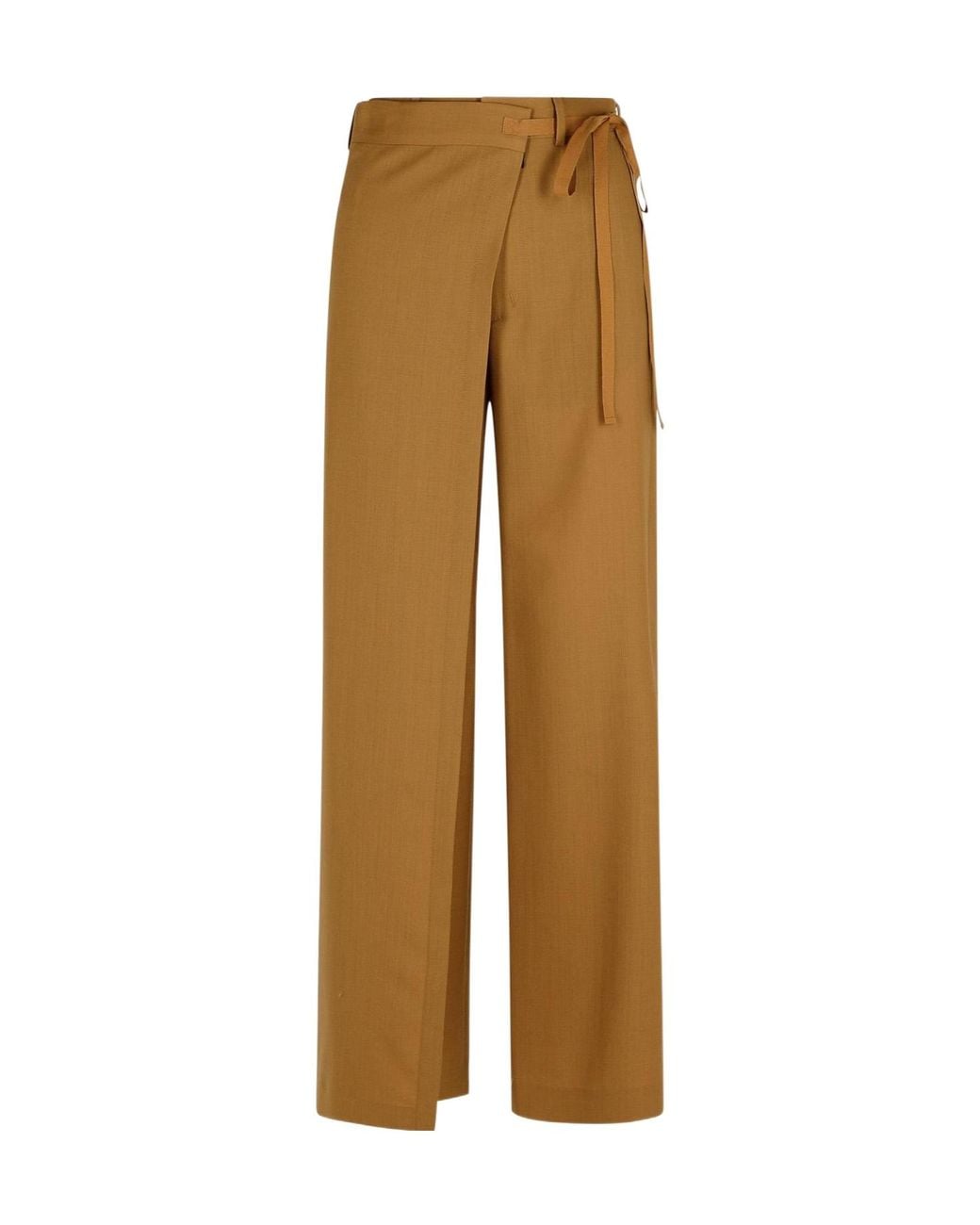 MM6 by Maison Margiela Natural Tie-Fastened Flared Trousers