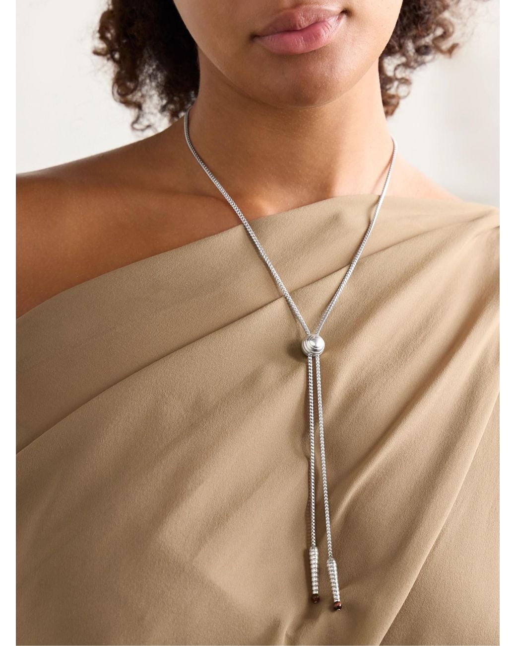 Jacques Marie Mage White Plated Tigers Eye Necklace