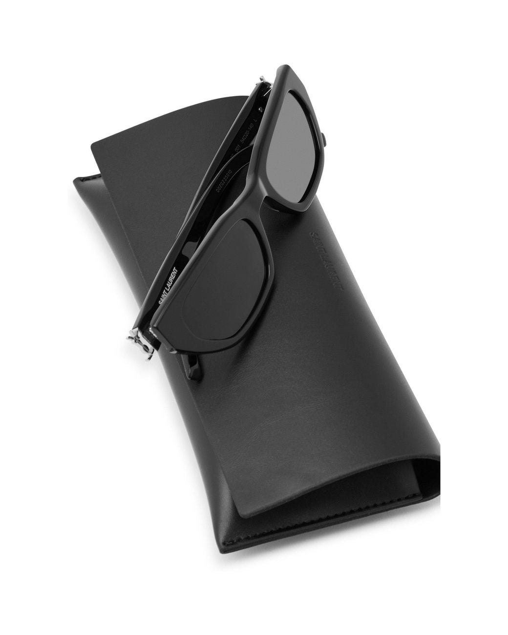 Saint Laurent White Cat-Eye Narrow-Frame Sunglasses for men
