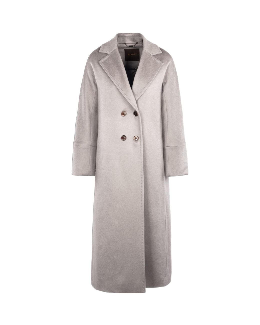Moorer Gray Double-Breasted Long Coat