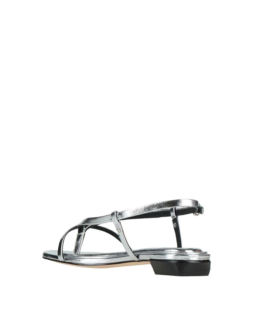 Rag & Bone White Metallic Leather Single-Strap Sandals