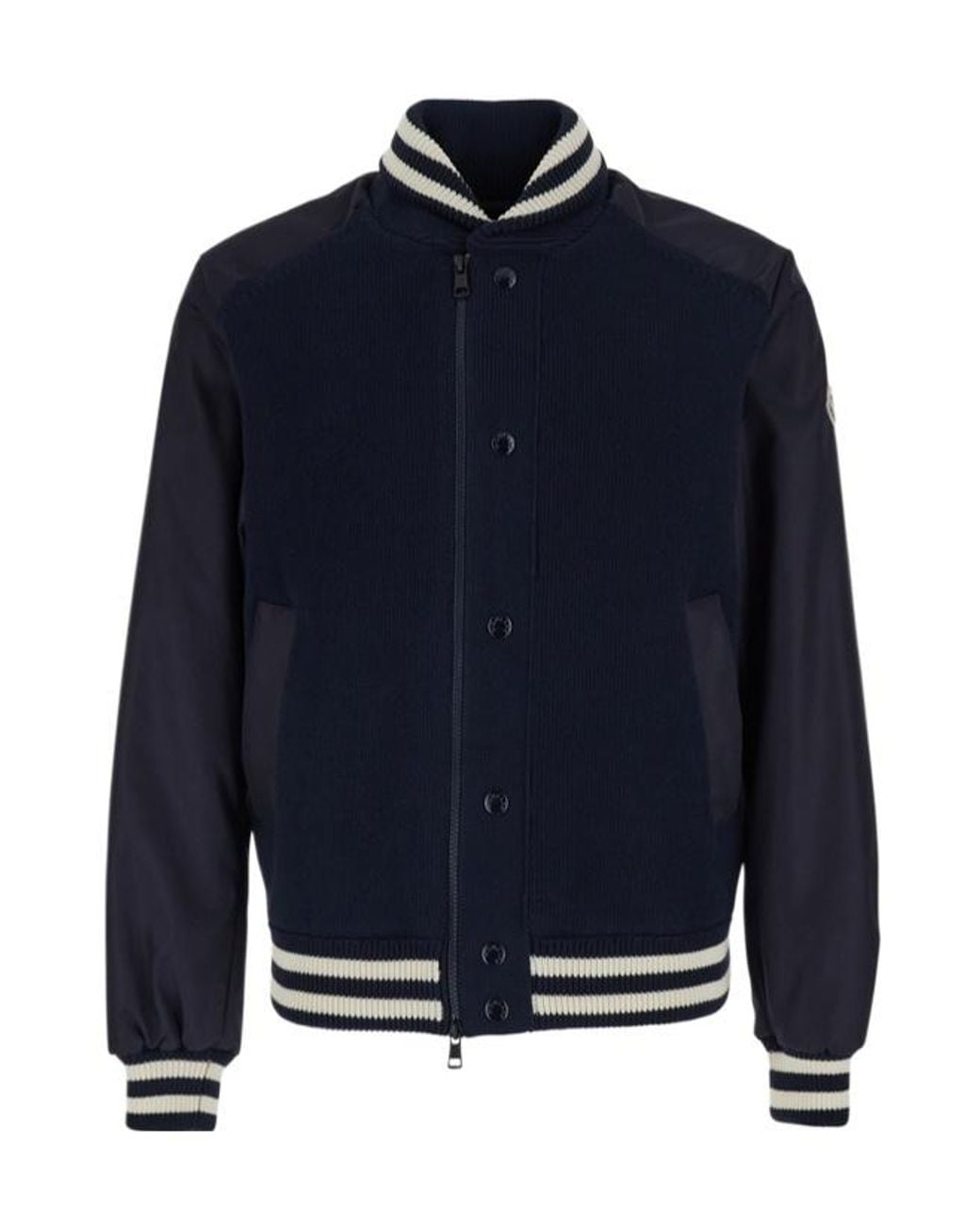 Moncler Blue Panelled Zip-Up Cardigan for men