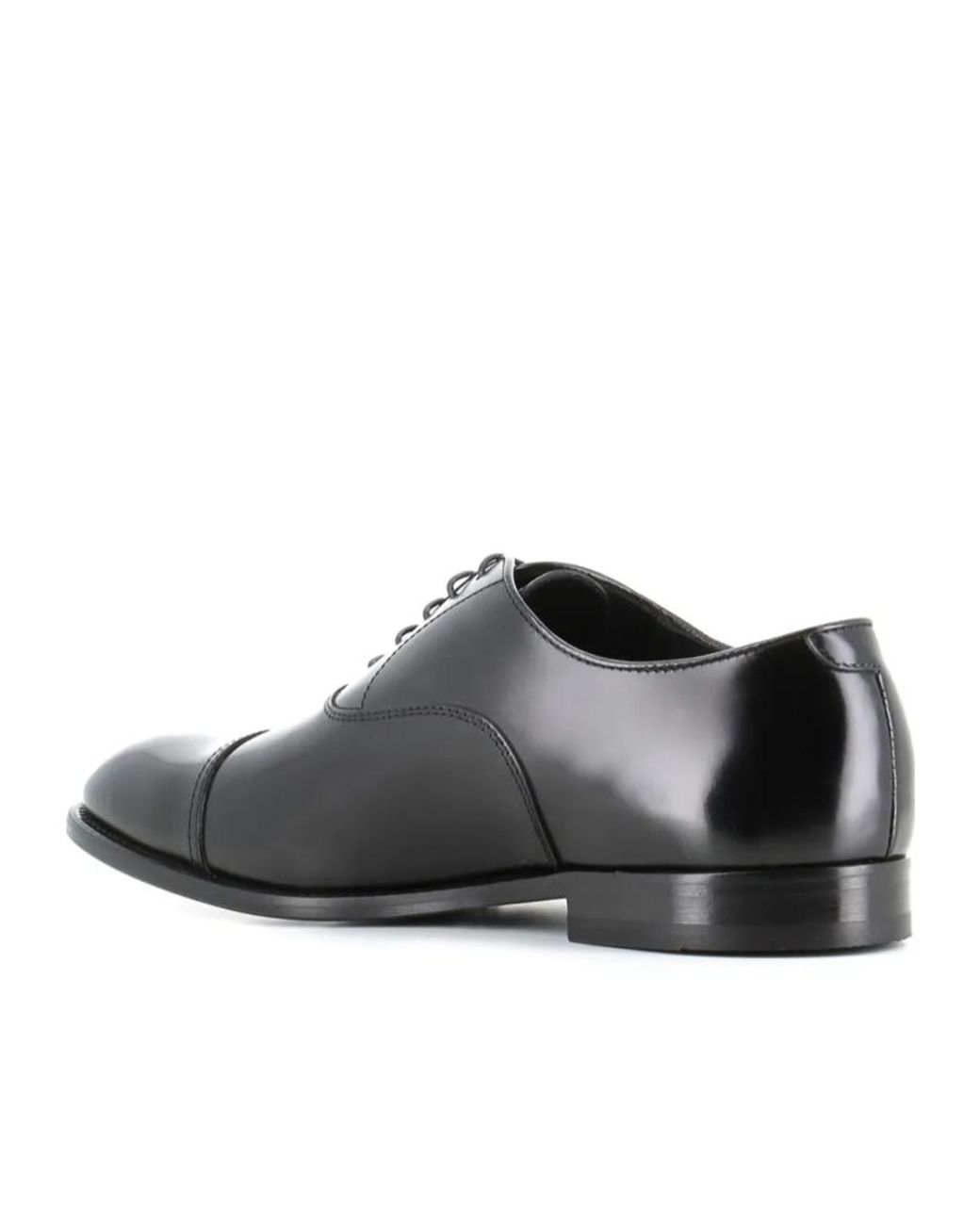 Doucal's Black Round Toe Oxford Shoes for men